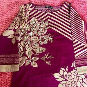 Limelight plum kurta